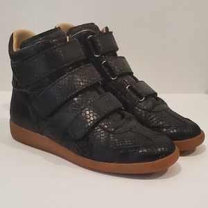 Maison Martin Margiela 3 Strap Hi-Top Sneakers Size EU 36.5 Black Snake Skin